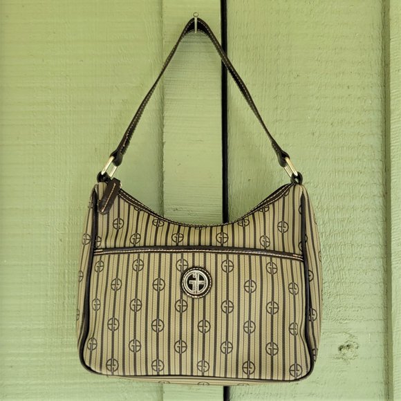 GIANI BERNINI Striped Signature Print Shoulder Bag - Picture 2 of 8